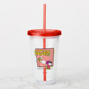 Verre En Acrylique Charlie Brown et Lucy Football Comic Graphic