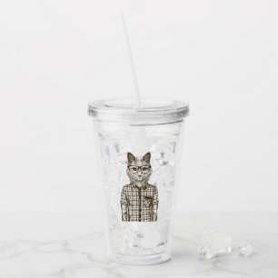 Verre En Acrylique Chat de hippie