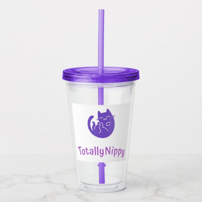Verre En Acrylique Chat de pourpre de culbuteur de TotallyNippy (Devant)