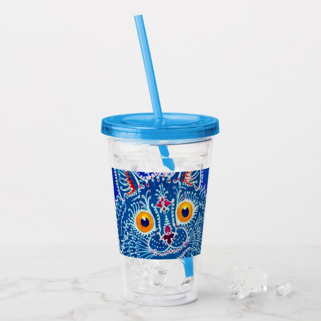 Verre En Acrylique Chat gothique bleu (Devant glace)