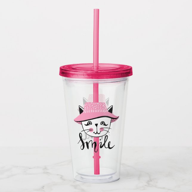 Verre En Acrylique Chat Smile (Devant)