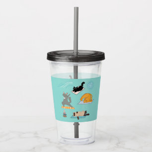 Verre En Acrylique Chats drôles au yoga