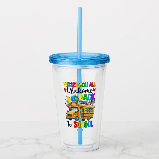 Verre En Acrylique Chauffeur de bus de rentrée des classes (Devant)