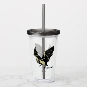 Verre En Acrylique Chauve-souris noire volante personnalisée
