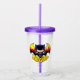 Verre En Acrylique Chibi Batgirl Avec Gotham Skyline & Logo