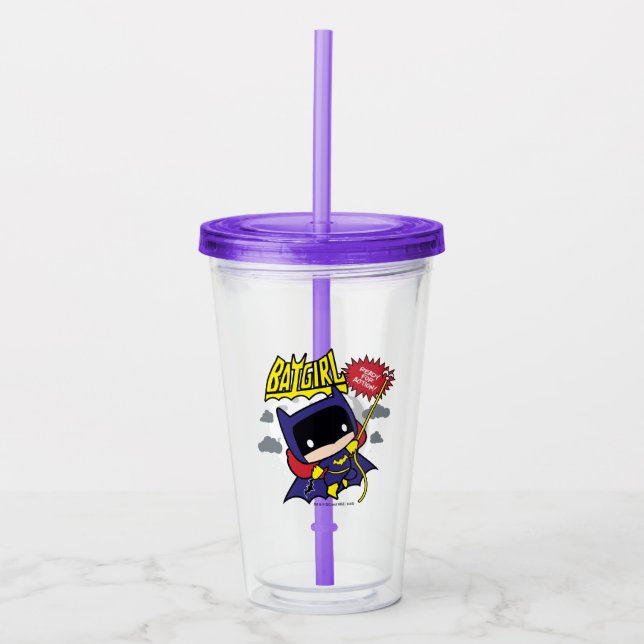 Verre En Acrylique Chibi Batgirl Prêt Pour L'Action (Devant)