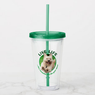 Verre En Acrylique Chien Courant Dans Le Jardin