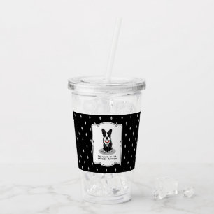 Verre En Acrylique Chien pourri de Boston (noir) mou