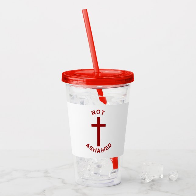 Verre En Acrylique Christian Not Honamed Croix Rouge et la Bible Vers (Devant glace)
