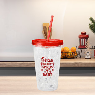 Verre En Acrylique Citation de Noël drôle fêtes esprits dégustateur