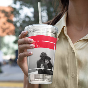 Verre En Acrylique Citation romantique et photo   Cadeau Valentines