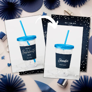 Verre En Acrylique Classy Denim Diamonds Bachelorette Personnalisée