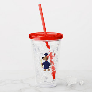 Verre En Acrylique Clipart de graduation de chien