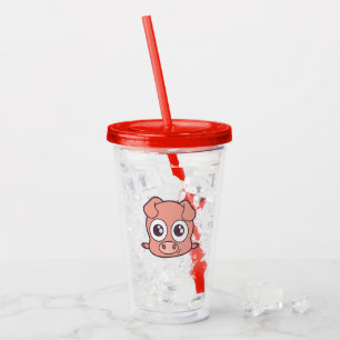 Verre En Acrylique Clipart mignon de porc