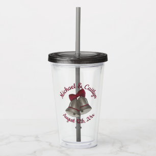 Verre En Acrylique Cloches de mariage Argent Anniversaire de mariage