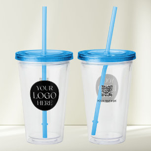 Verre En Acrylique Code QR personnalisé avec logo de l'entreprise