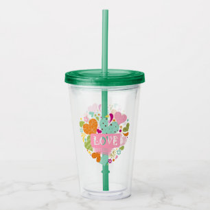 Verre En Acrylique Coeurs d'amour