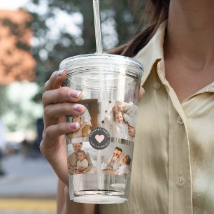 Verre En Acrylique Collage moderne Cadeau photo de famille personnali