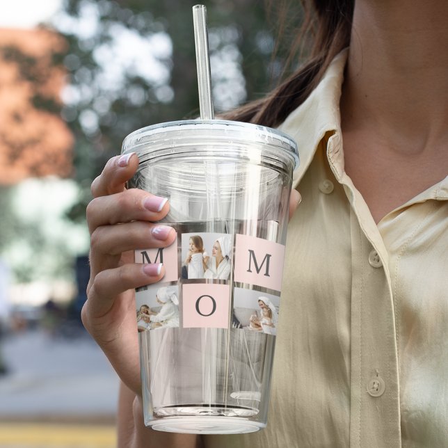 Verre En Acrylique Collage moderne Photo & Pastel Cadeau de maman ros (Créateur téléchargé)