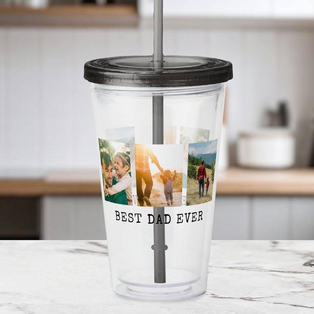 Verre En Acrylique Collage photo de Best Dad Ever (Créateur téléchargé)