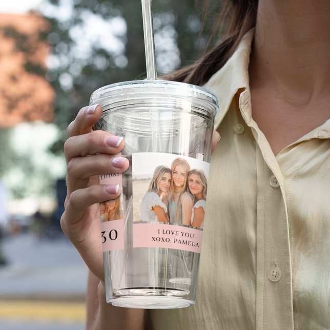 Verre En Acrylique Collage photos amies | Joyeux cadeau d'anniversair (Créateur téléchargé)