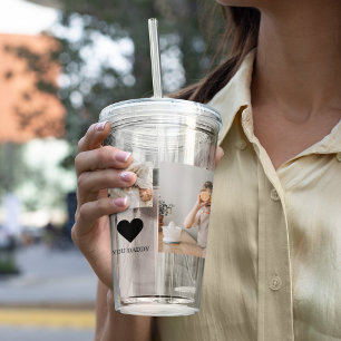 Verre En Acrylique Collage tendance Photo & We Love You Daddy Cadeau