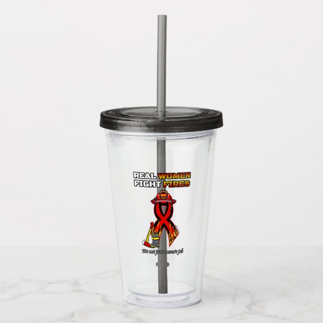 VERRE EN ACRYLIQUE COMBAT RÉEL DES FEMMES (Devant)