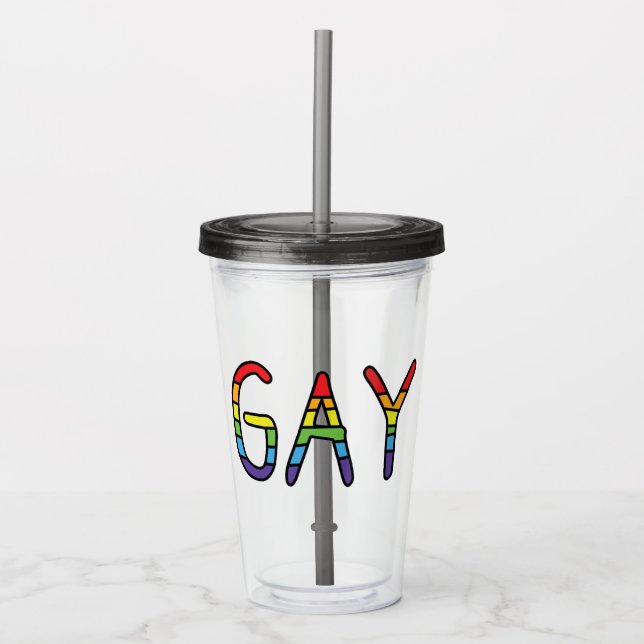 Verre En Acrylique Conception de Doodle Gay (Devant)