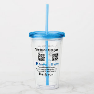 Verre En Acrylique Conseil virtuel jar q r code argent don PayPal ven