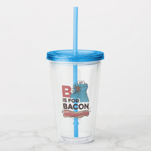 Verre En Acrylique Cookie Monster B est pour Bacon