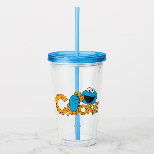 Verre En Acrylique Cookie Monster | Cookie ! (Devant)