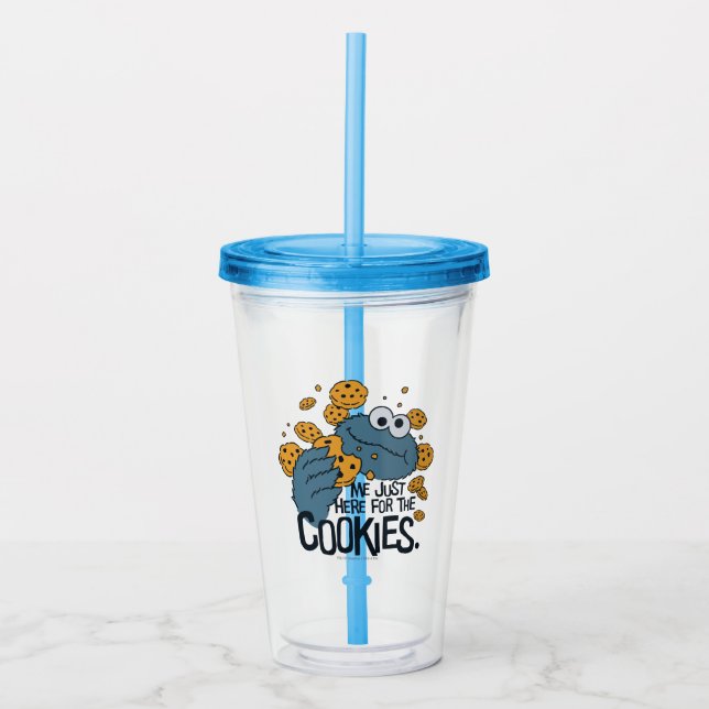 Verre En Acrylique Cookie Monster | Me Just Here for the Cookies (Devant)