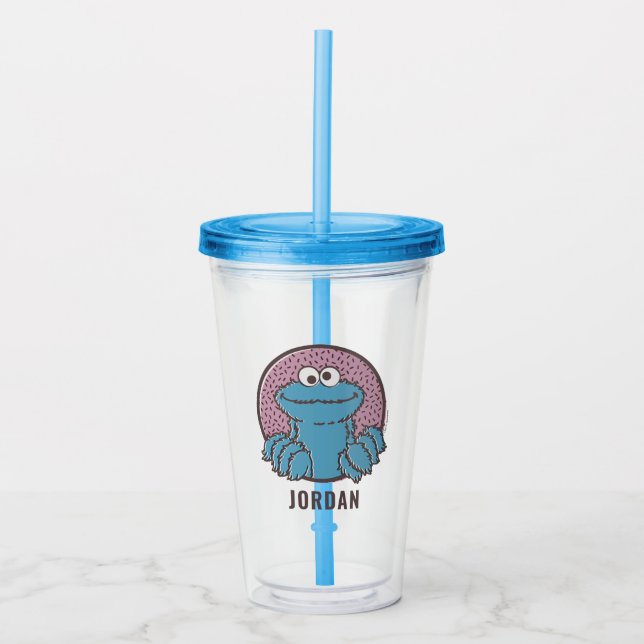Verre En Acrylique Cookie Monster | Om Nom Nom Nom (Devant)