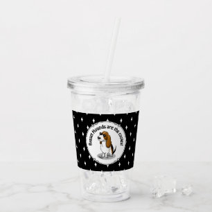 Verre En Acrylique Cool Basset Hound chien et lunettes de soleil (tri