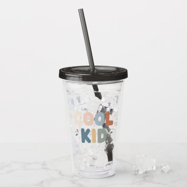 Verre En Acrylique Cool Kid - Trendy Tumbler for All (Devant glace)