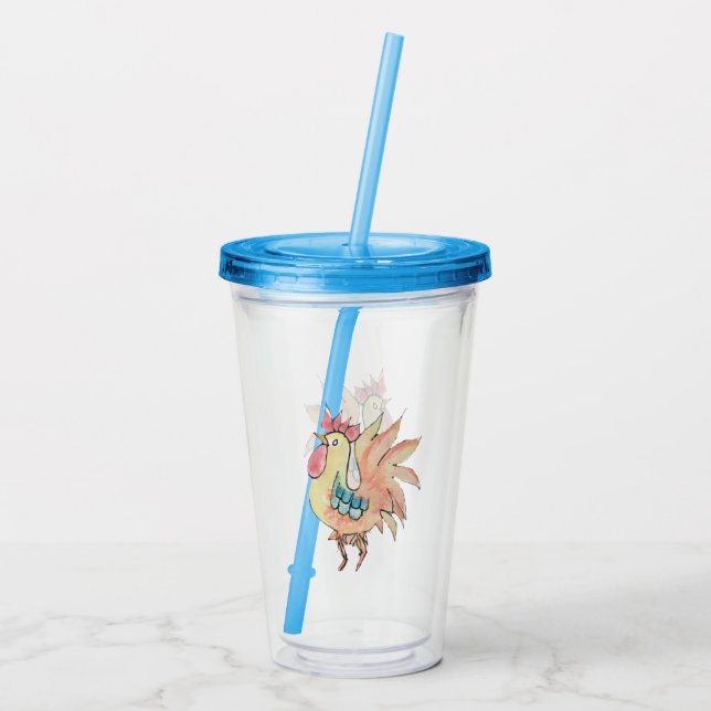 Verre En Acrylique Coq (Dos)