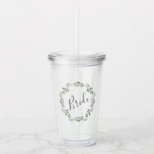 Verre En Acrylique Couronne de verdure sage botanique mariage