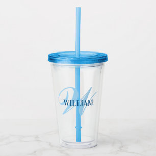Verre En Acrylique Créer votre nom de monogramme personnalisé Noir