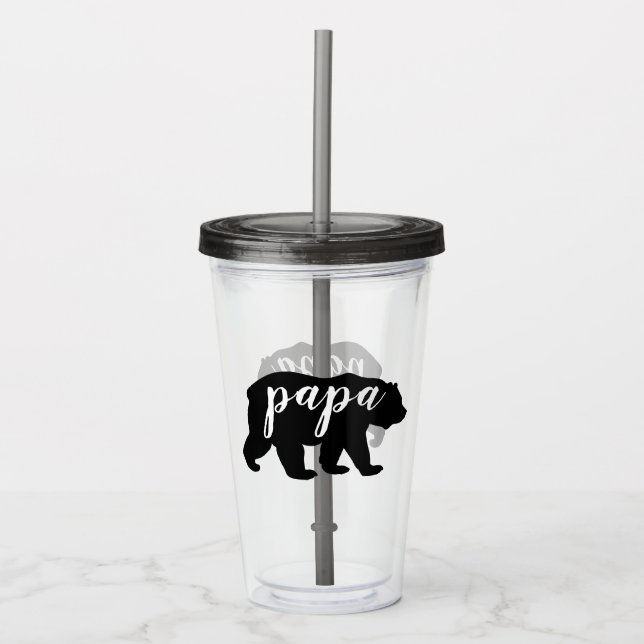 Verre En Acrylique Cuisine moderne Noir & Blanc Papa Ours (Devant)