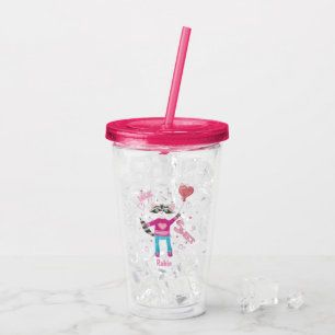 Verre En Acrylique Culbuteur d'enfant de raton laveur de bande