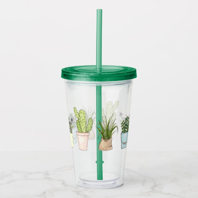 Verre En Acrylique Culbuteur mis en pot de plantes (Devant)