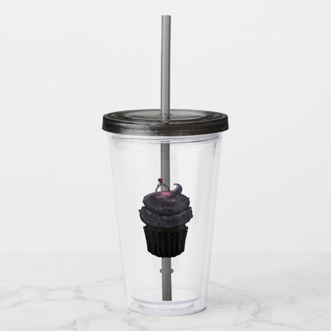 Verre En Acrylique Cupcake de fiançailles sucré (Devant)