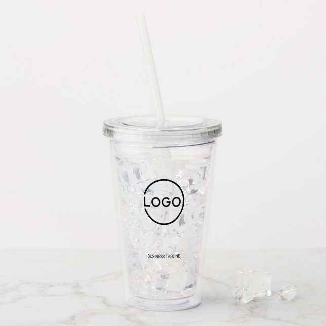 Verre En Acrylique Custom Business Logo with Custom Text (Devant glace)