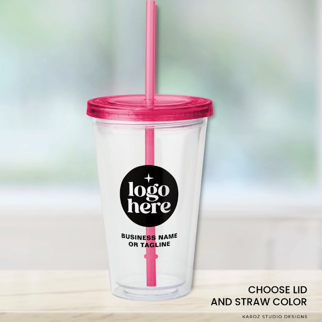 Verre En Acrylique Custom Business Name Logo Acrylic Tumbler (Image shows 20-oz acrylic tumbler Customize it with your logo and text. Choose color.)