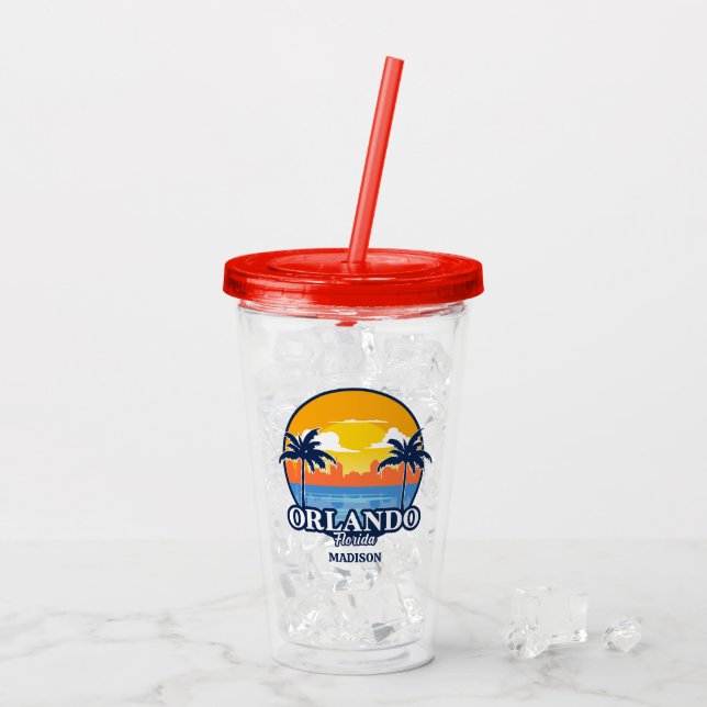 Verre En Acrylique Custom Name Orlando Florida (Dos glace)