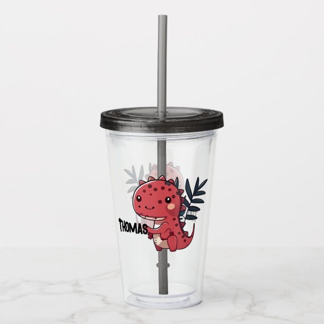 Verre En Acrylique Cute Dinosaur (Devant)