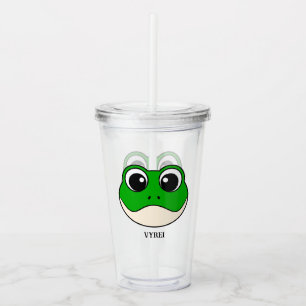 Verre En Acrylique Cute grenouille souriante