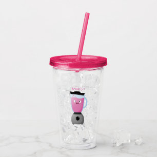 Verre En Acrylique Cute happy food mixender cuisine appareil dessin a