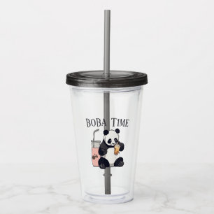 Verre En Acrylique Cute Panda boire du thé à bulle, du boba tea