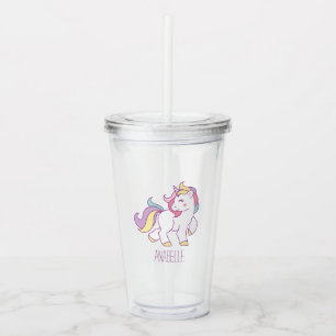 Verre En Acrylique Cute Rainbow Unicorn